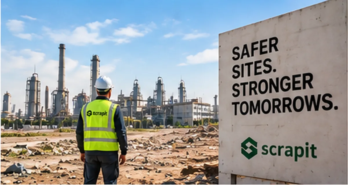 Cleared industrial demolition site