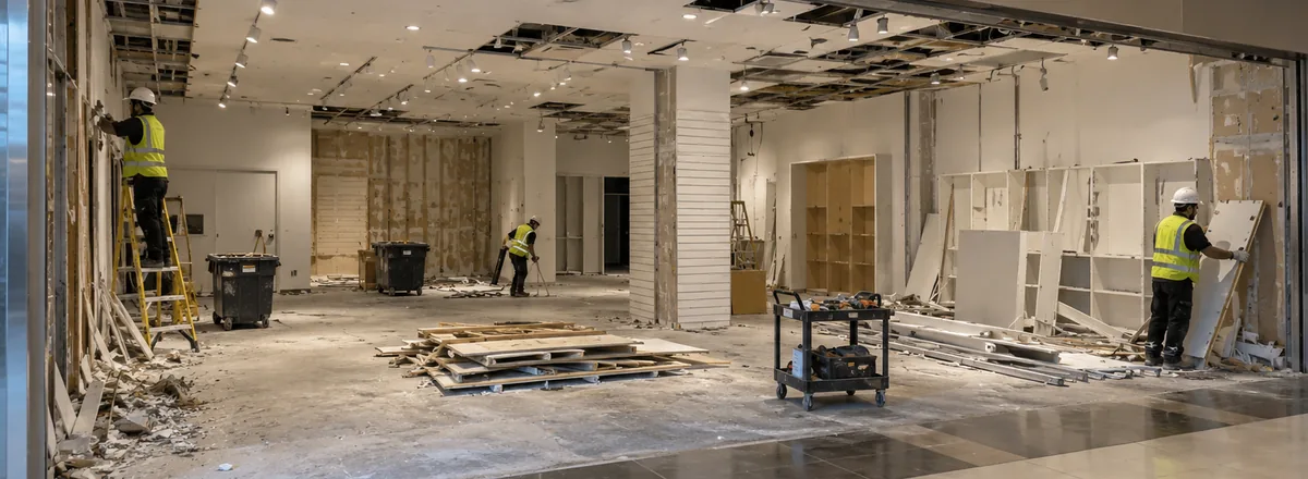 Retail unit undergoing strip-out