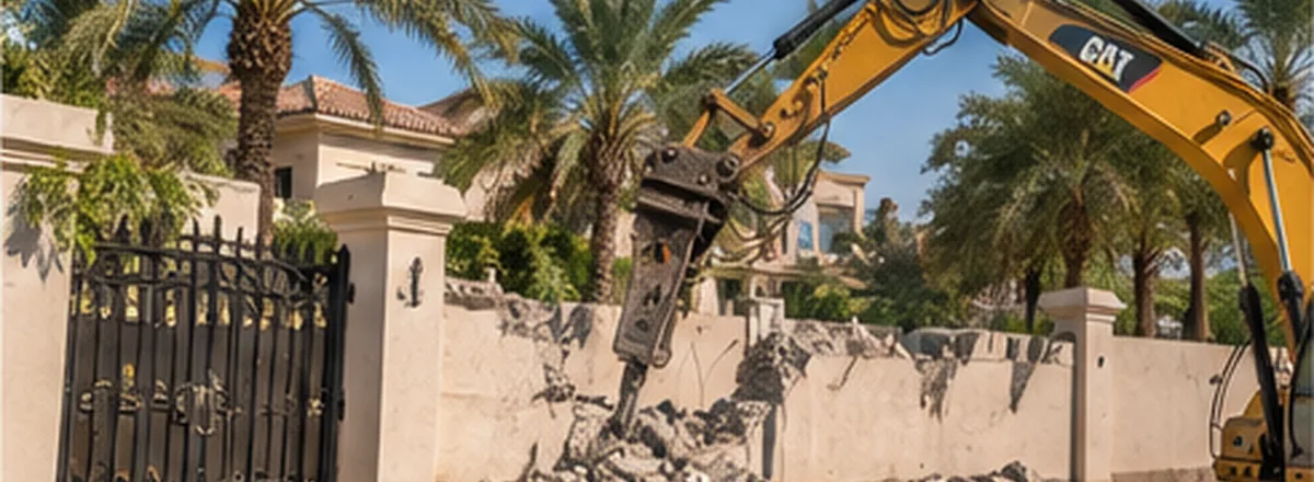 Villa boundary wall demolition