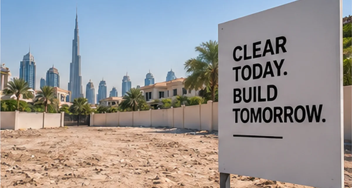 Cleared residential villa demolition plot